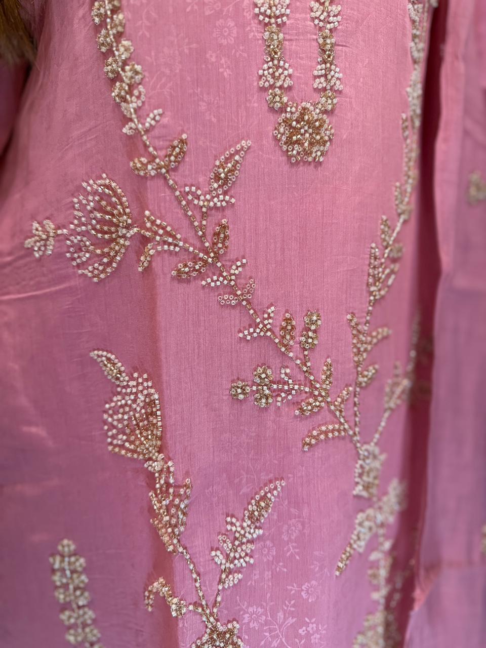 Pure Malai Silk Blush Pink 3pc Set