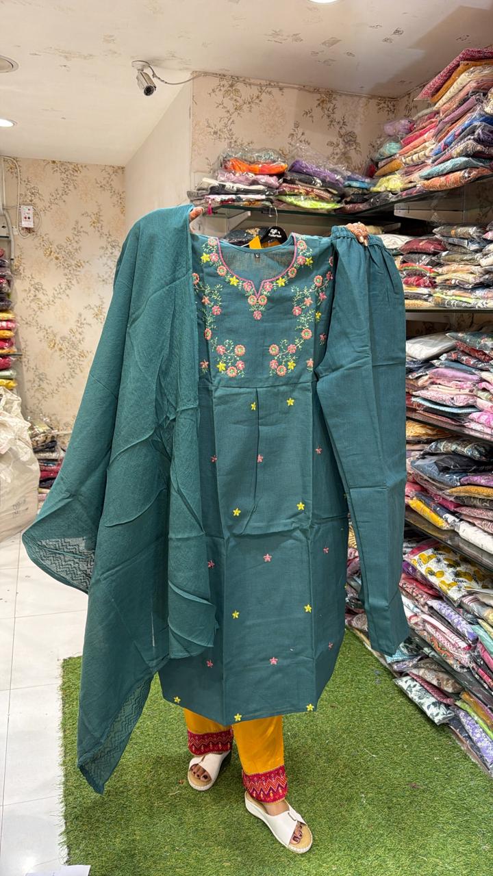 Pure Cotton Green 3pc Set