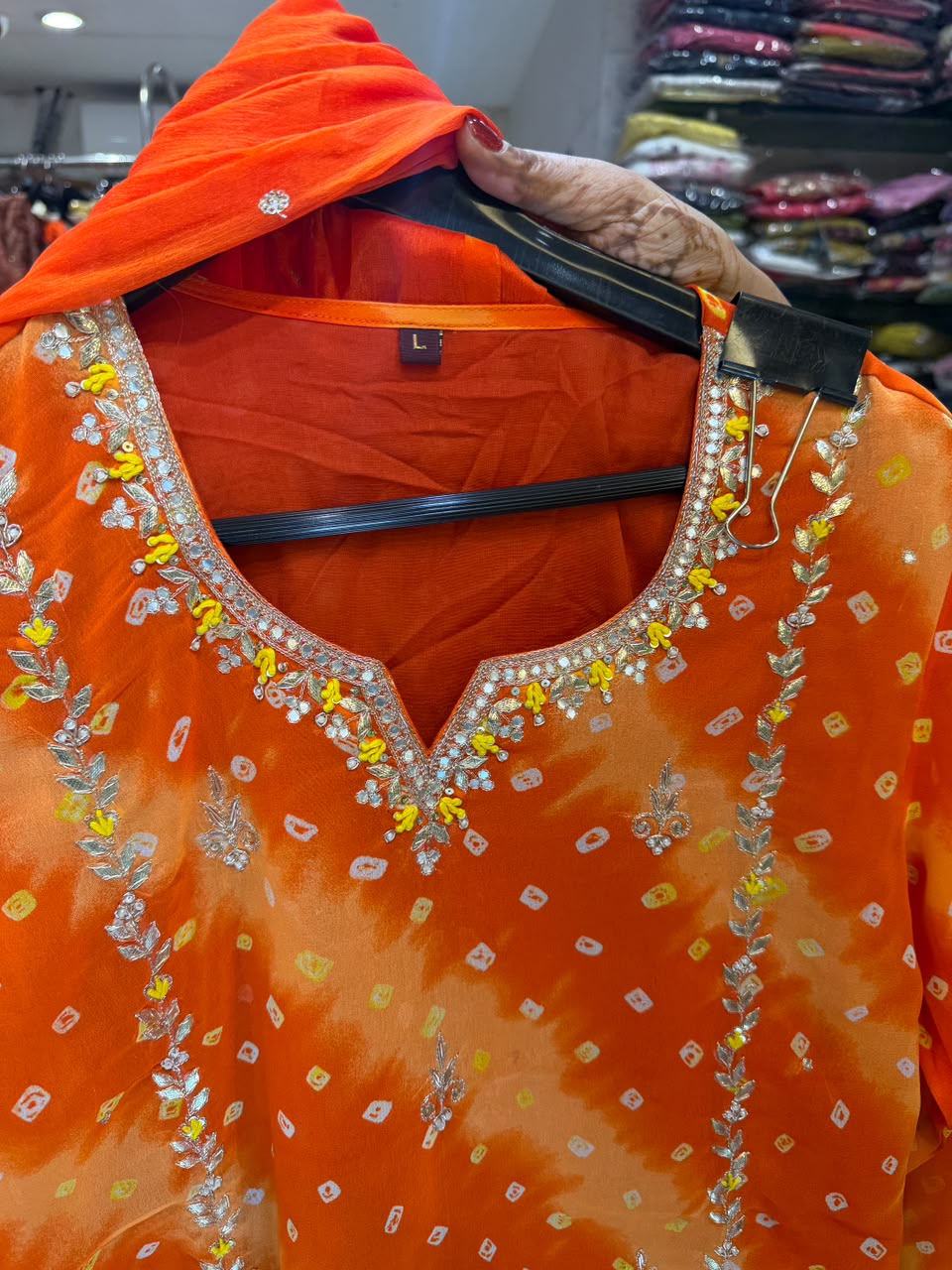 Pure Georgette Orange 3pc Set