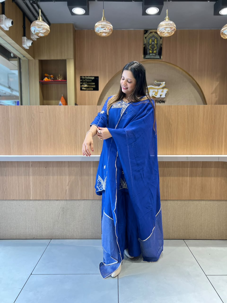 Pure Dola Silk Blue 3pc Set