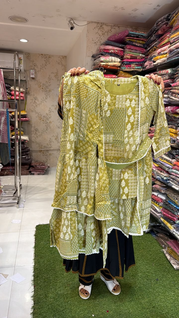 Pure Mull Cotton Pista Green 2pc Set