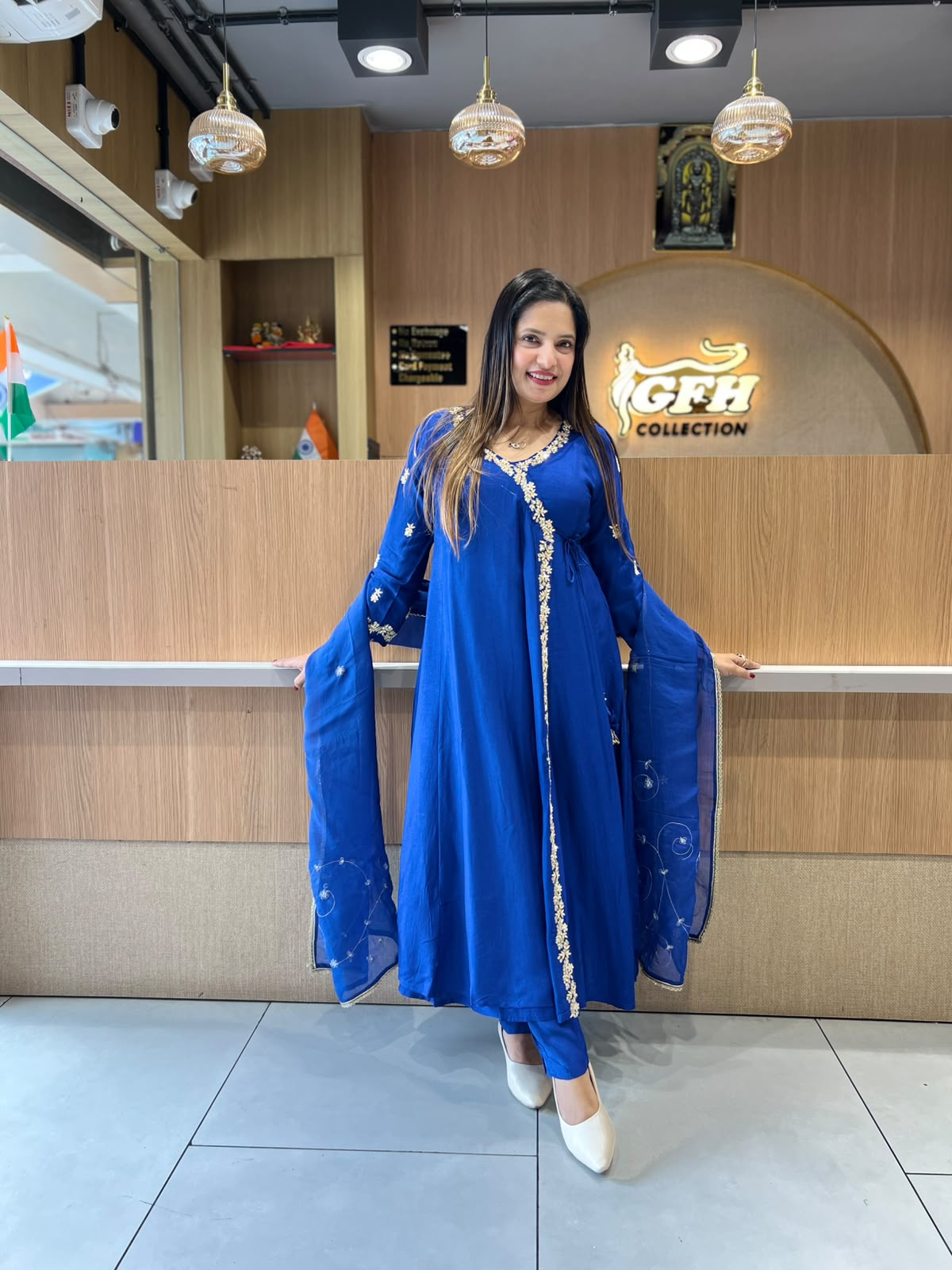 Pure Dola Silk Royal Blue 3pc Set