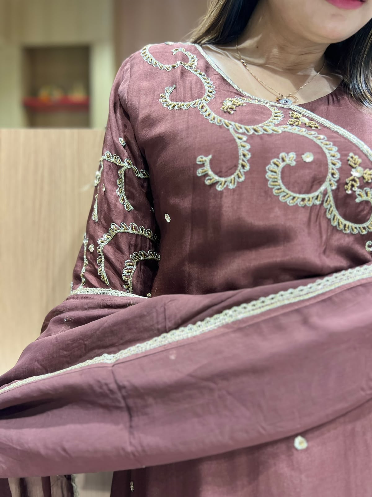 Pure Dola Silk Brown 3pc Set