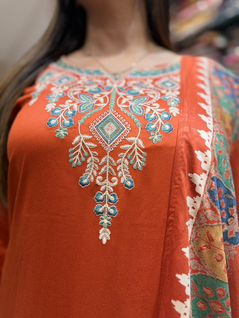 Pure Gaji Silk Orange 3pc Set