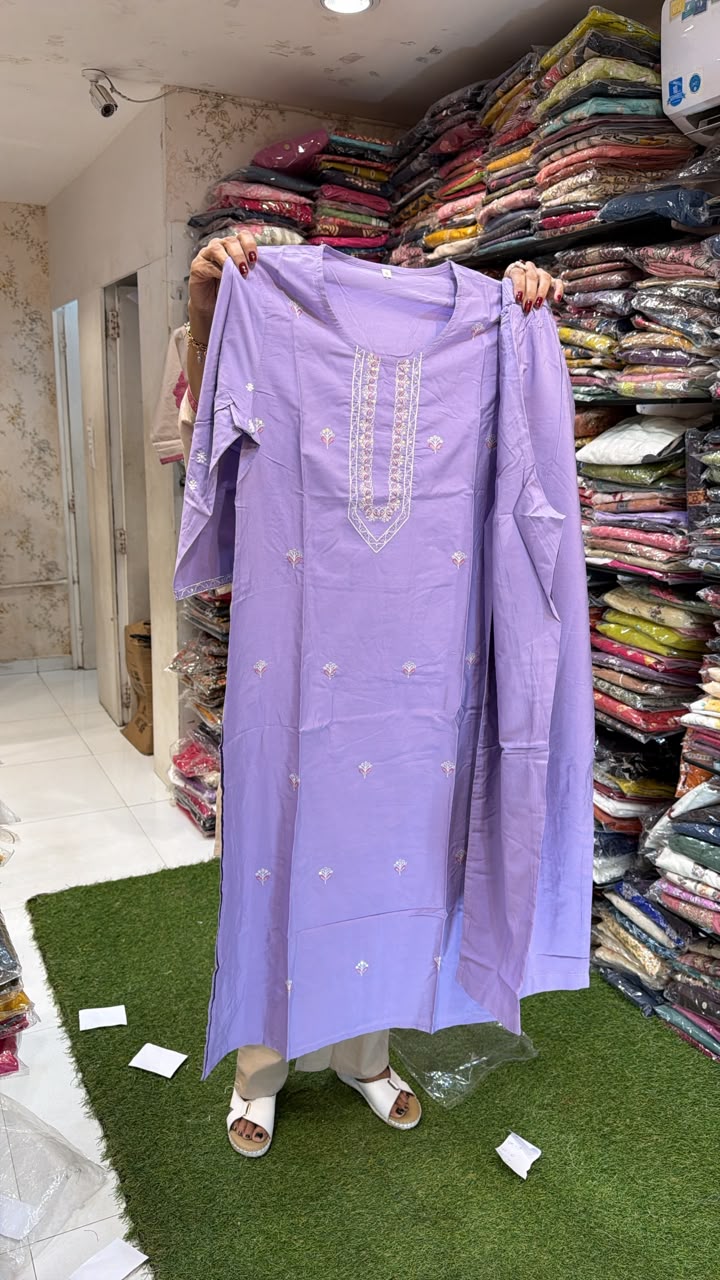 Pure Cotton Lylac Purple 2pc Set