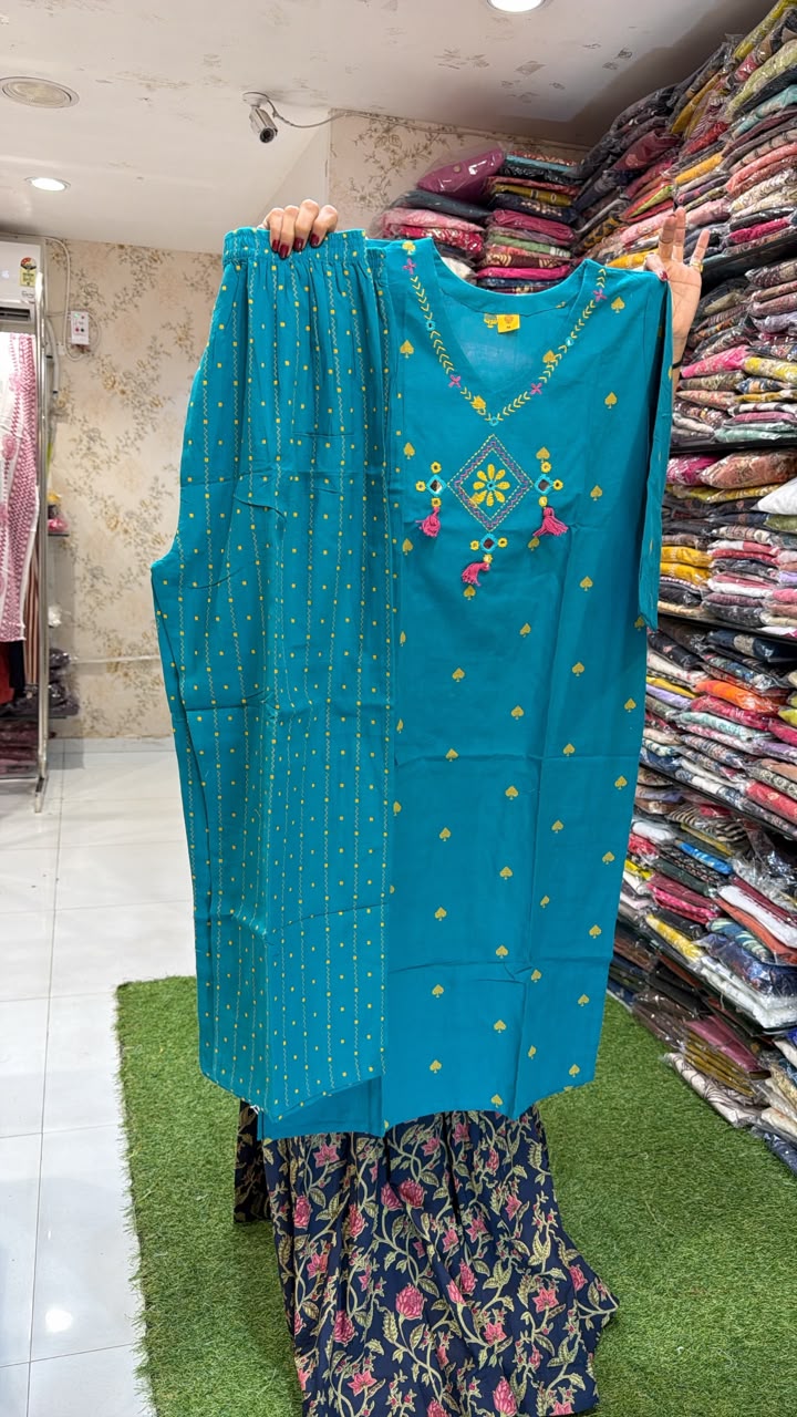 Pure Cotton Rama Green 2pc Set