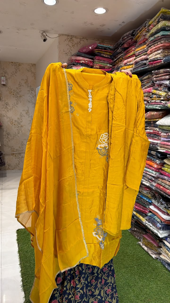 Pure Dola Silk Yellow 3pc Set