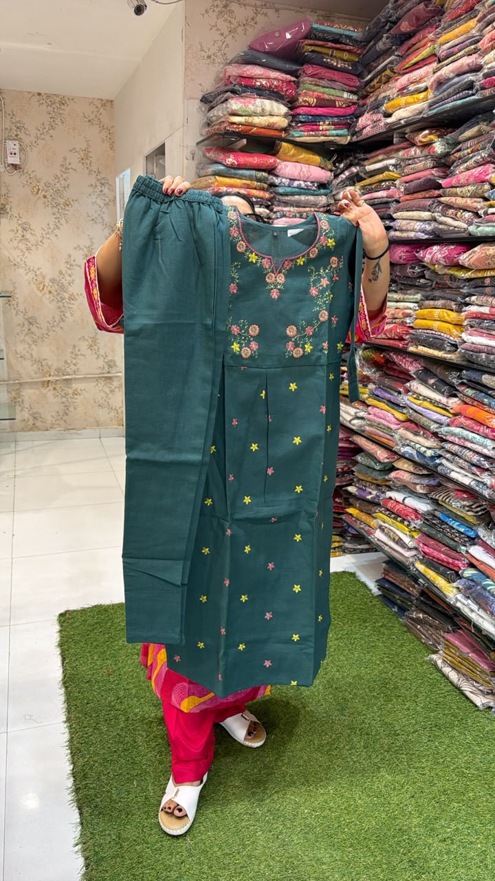 Pure Cotton Green 2pc Set