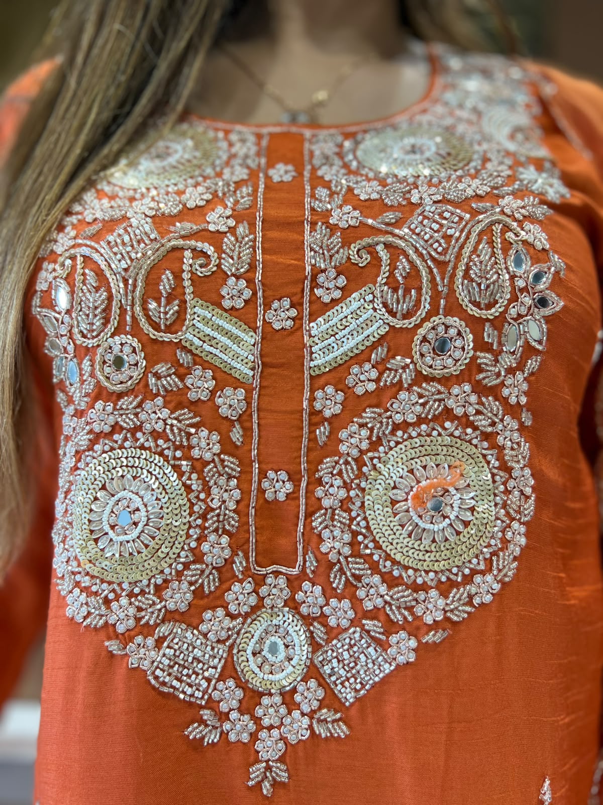 Pure Dola Silk Orange 3pc Set