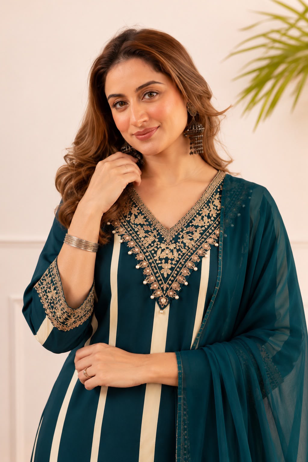 Pure German Rayon Peacock Green 3pc Set