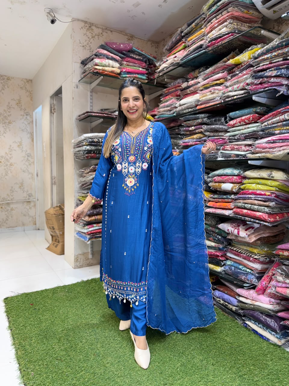 Pure Dola Silk Blue 3pc Set