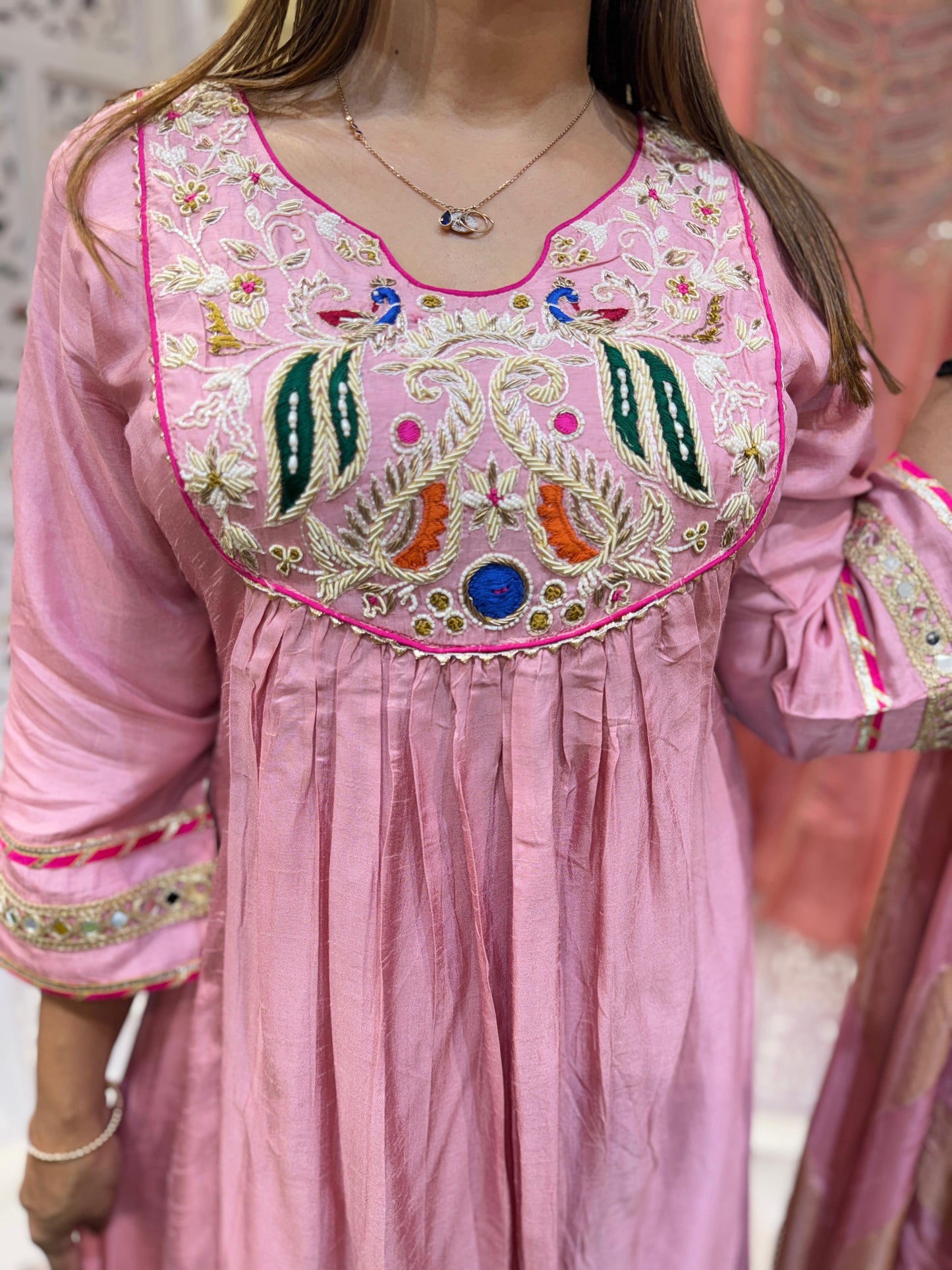 Dola Silk Pink 3pc Suit
