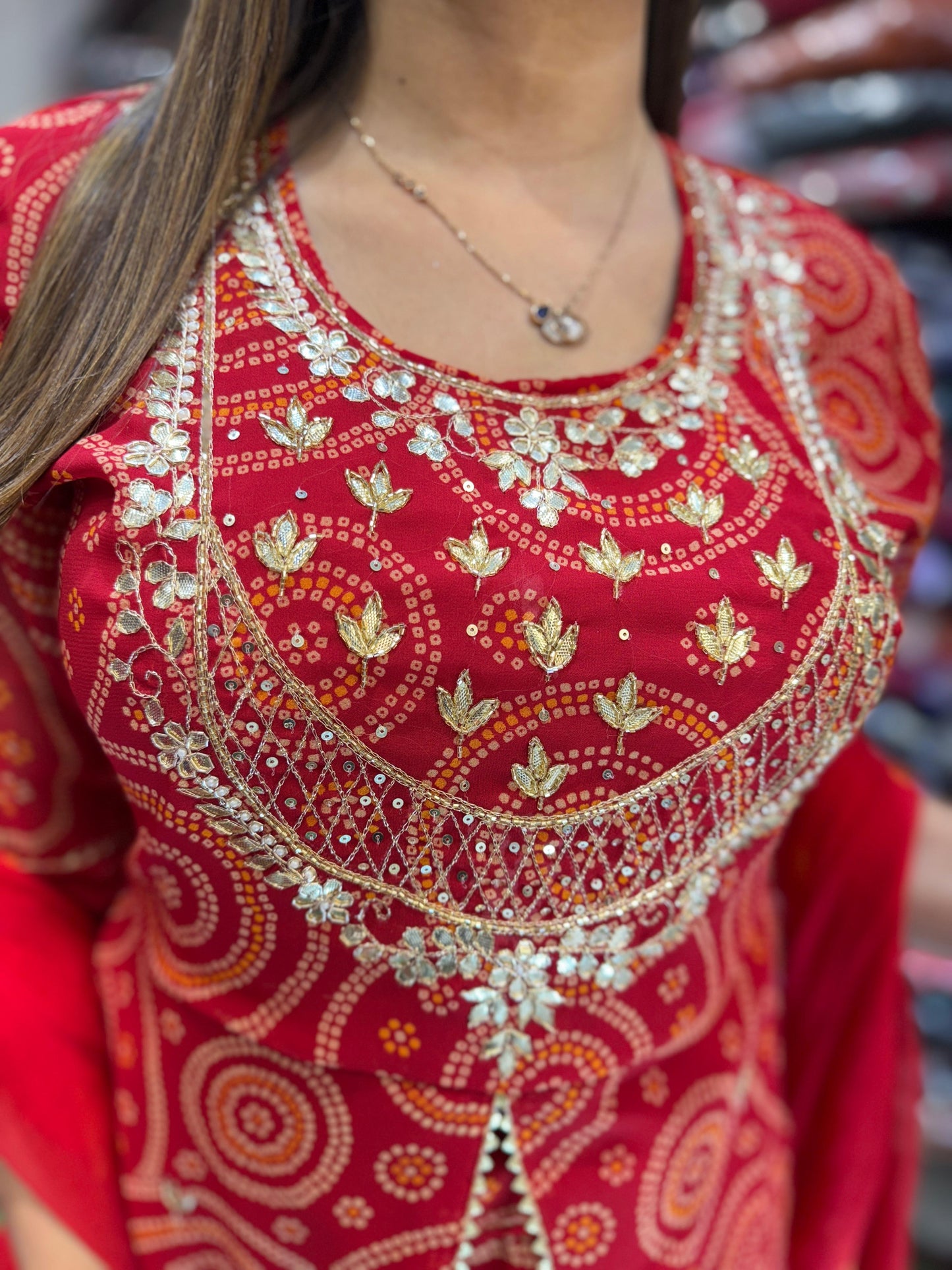 Georgette Red 3pc Suit