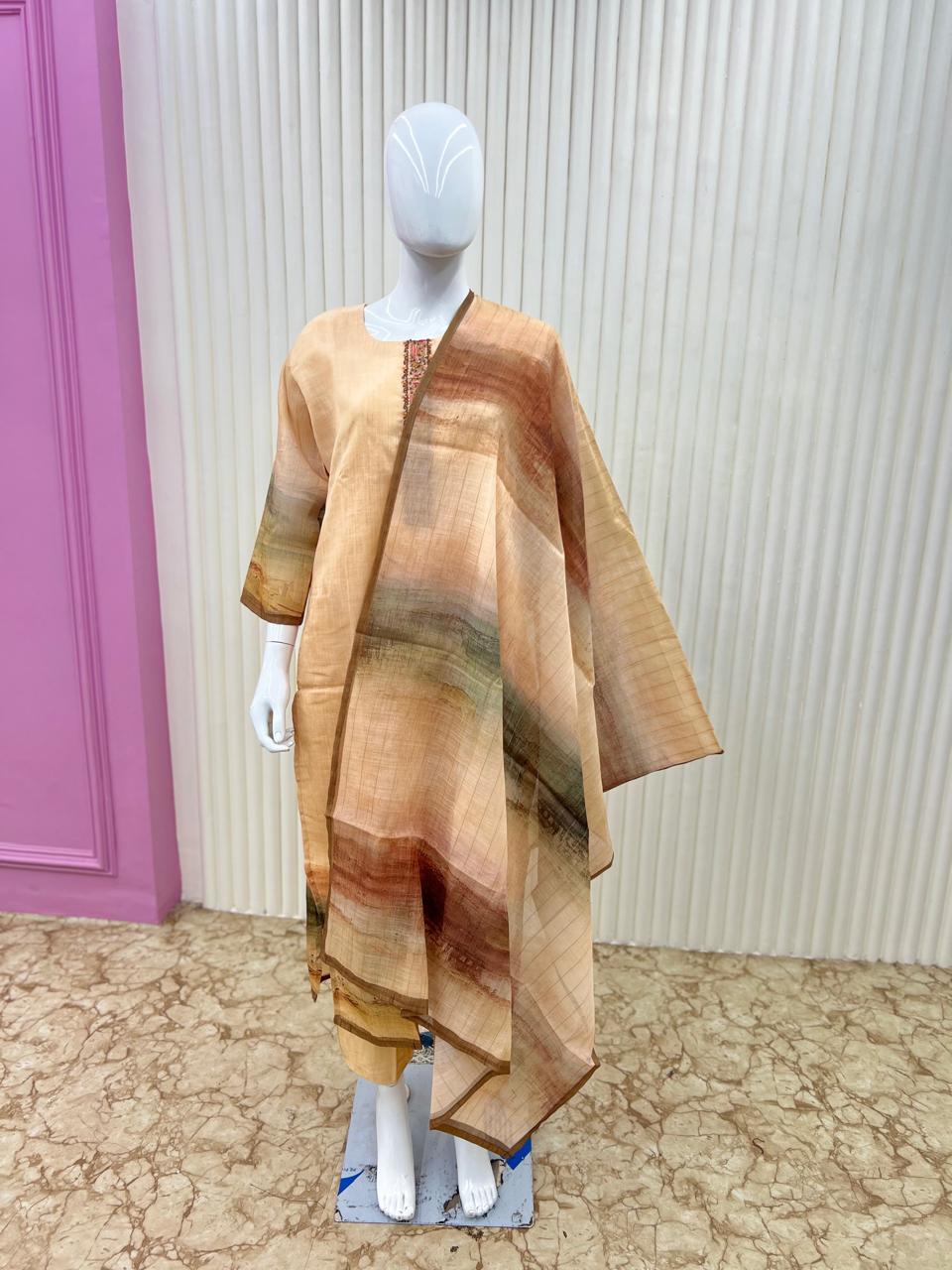 Katha Cream 3pc Suit