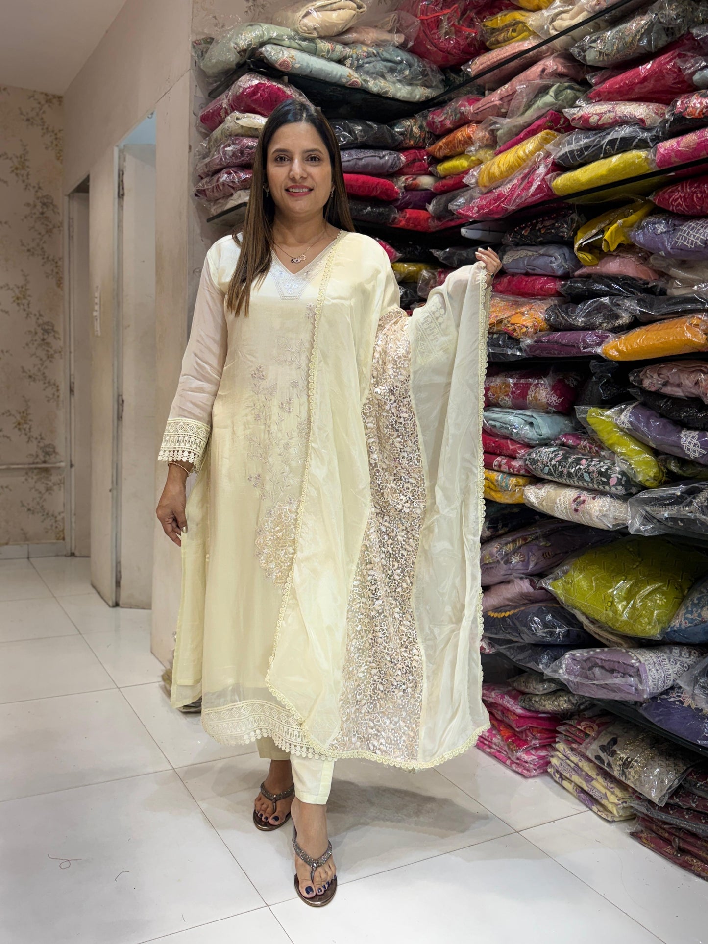 Tissue Organza Ivory 3pc Set