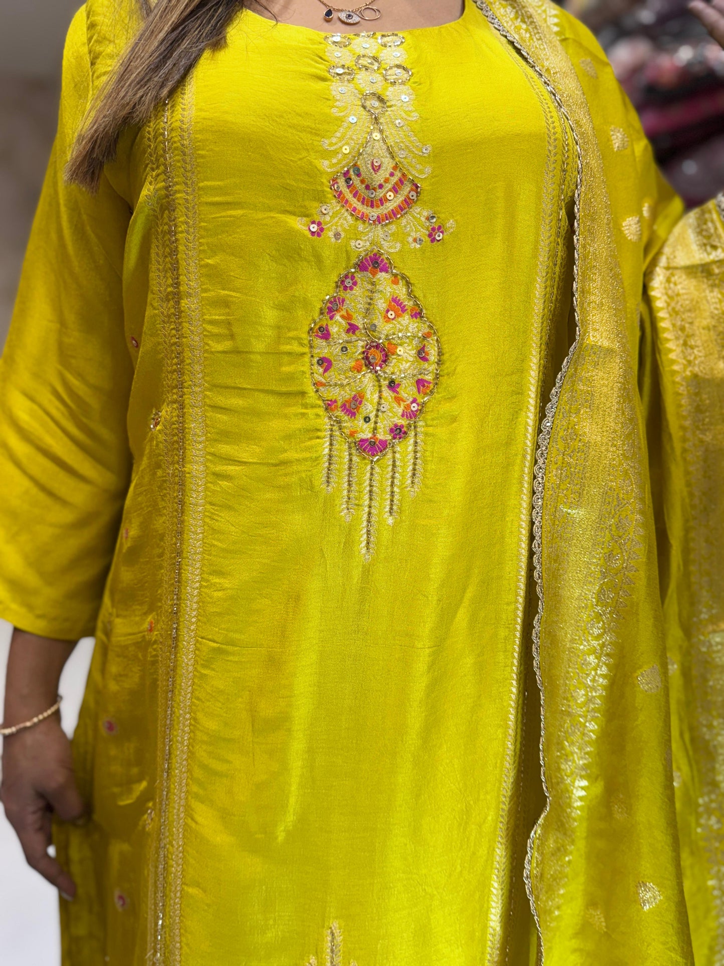 Dola Silk Yellow 3pc Set