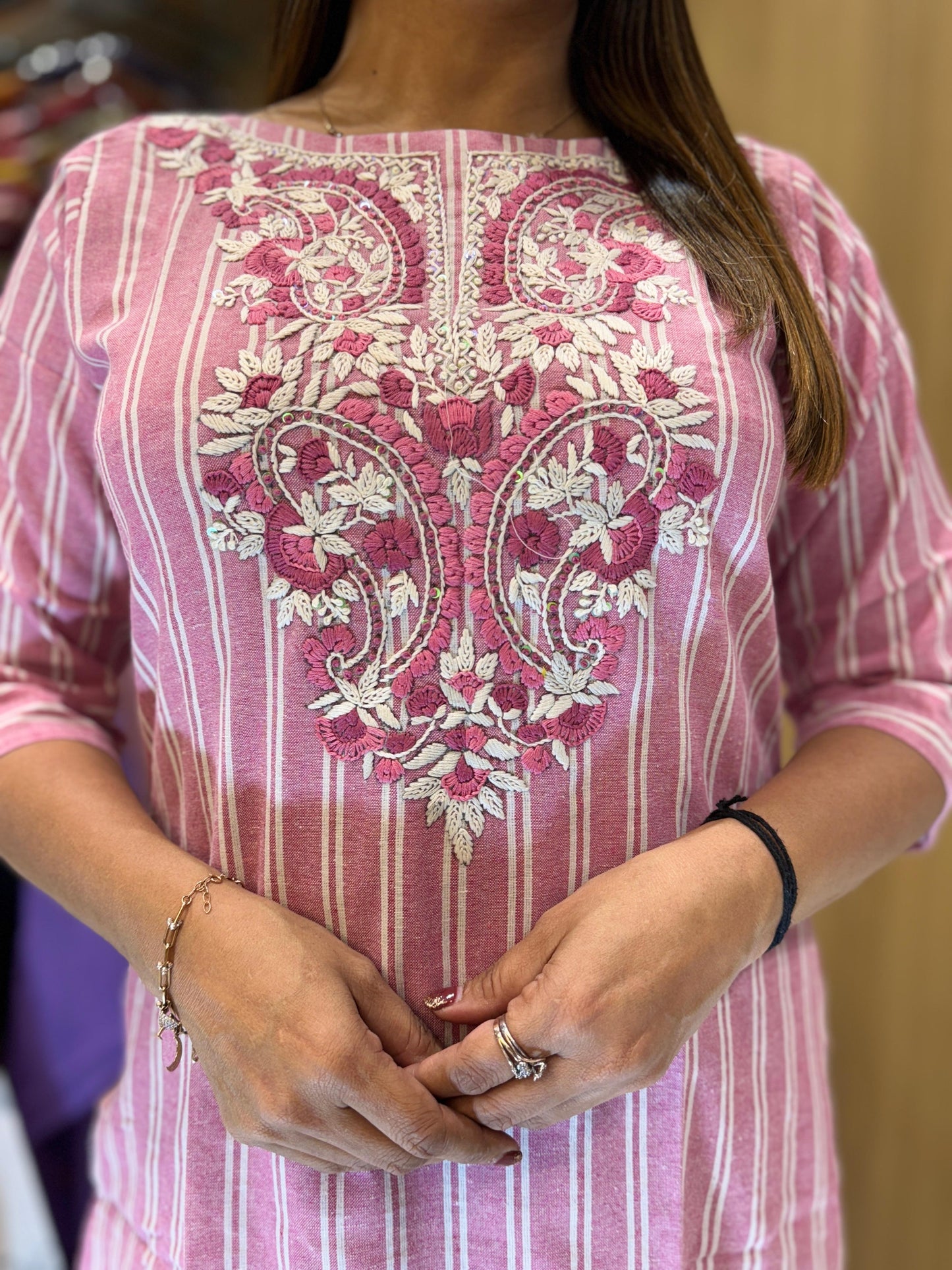 Handloom Cotton Pink 2pc Set