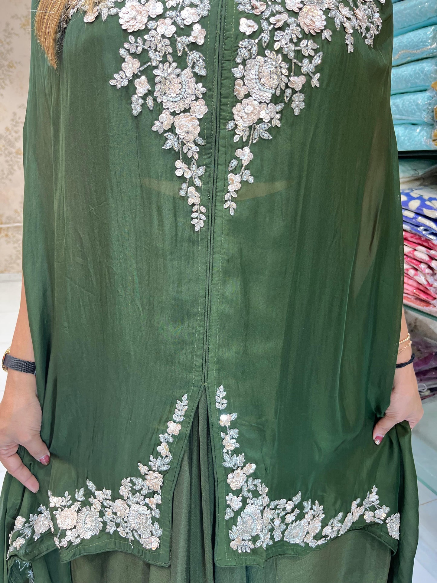 Chinon Viscoce Organza Green 3pc Set