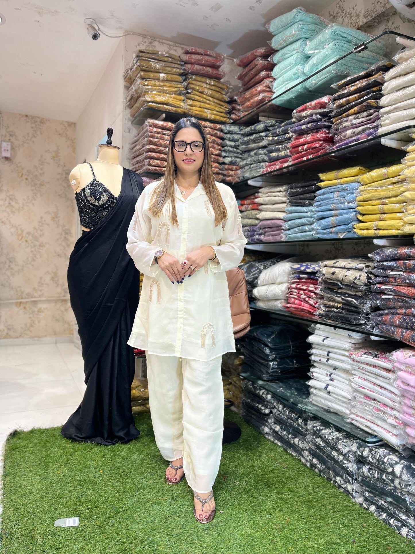 Viscoce Organza Ivory 2pc Set