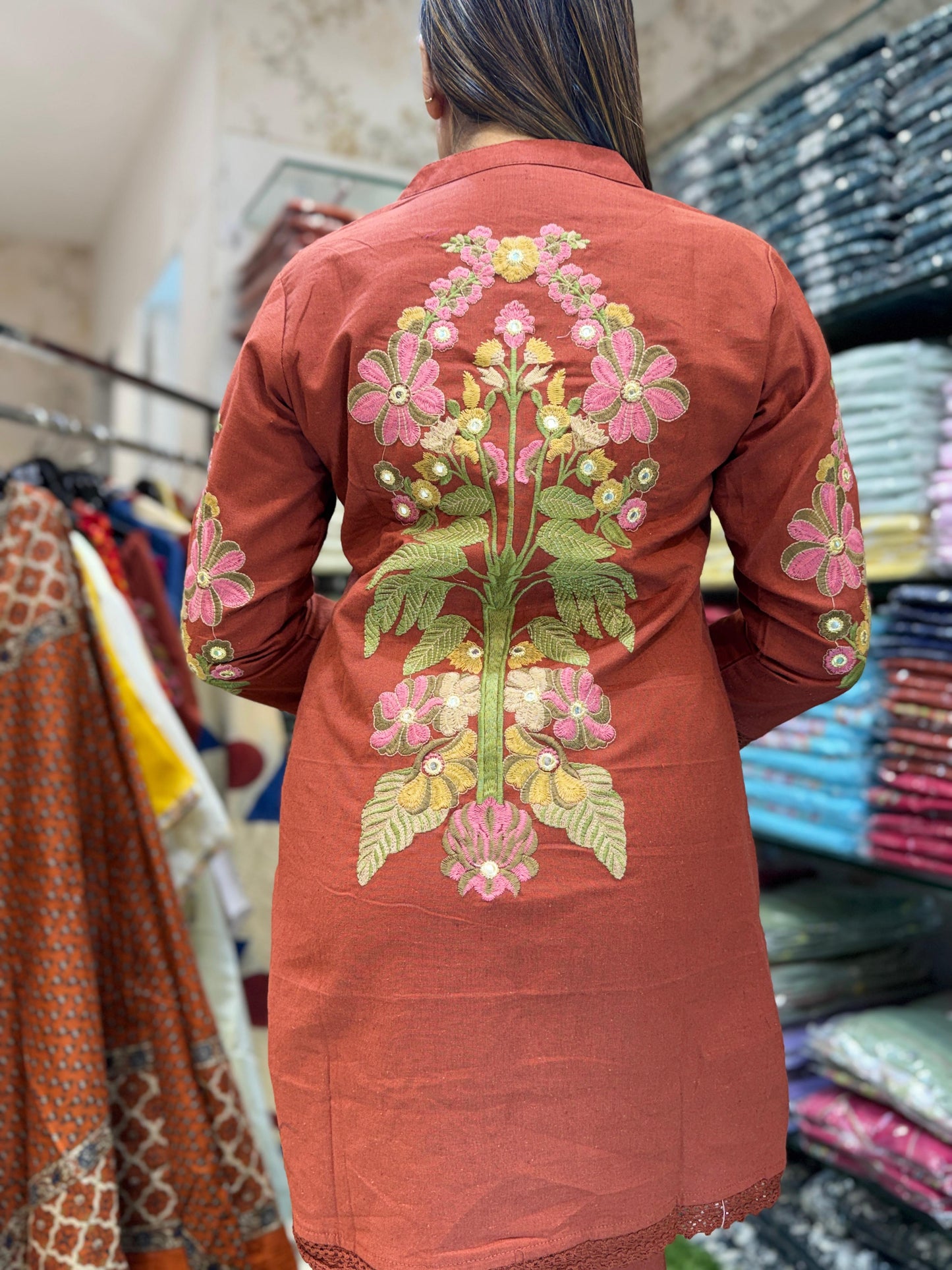 Cotton Rust Orange 2pc Set