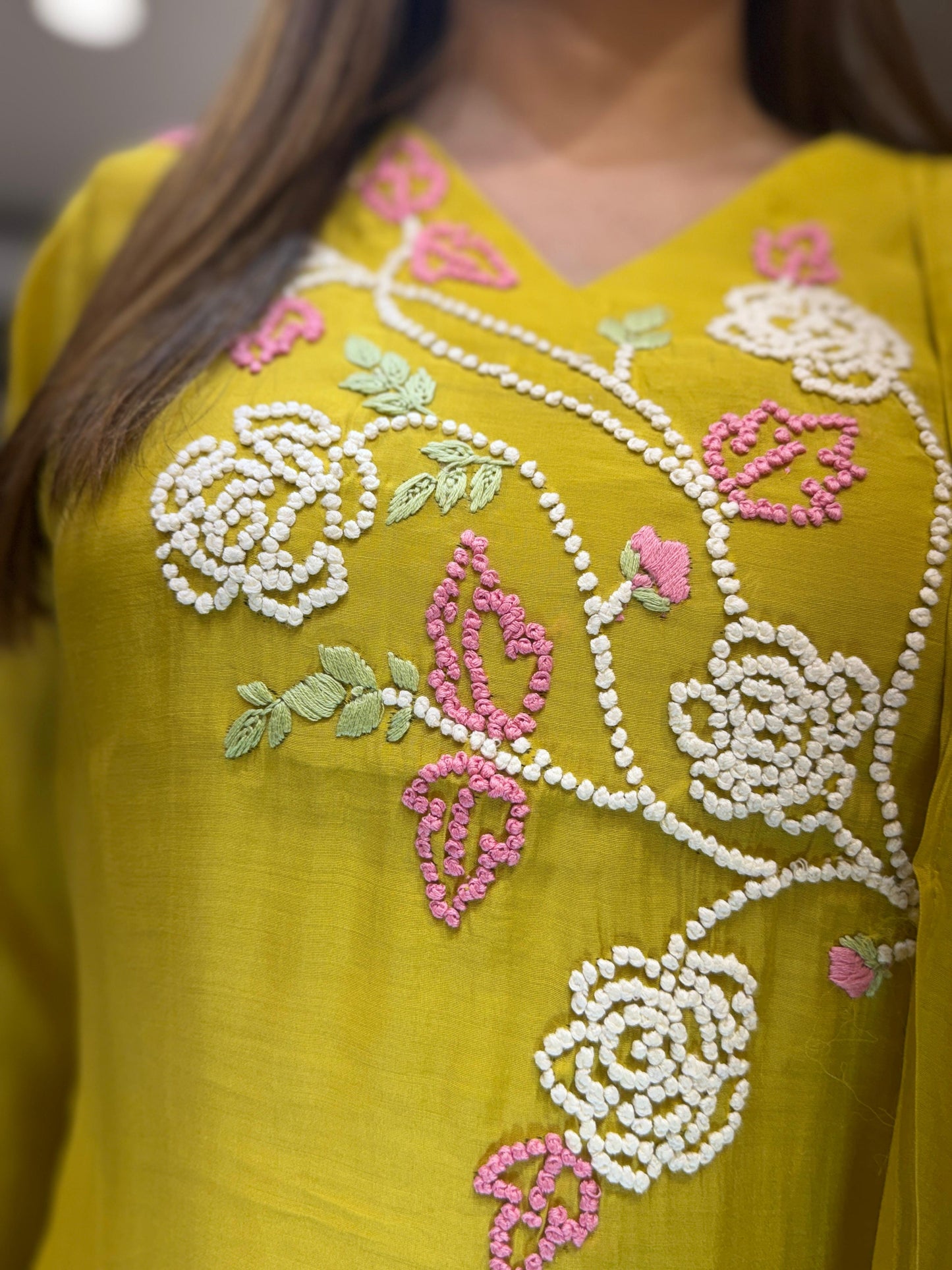 Mull Chanderi Yellow 3pc Set