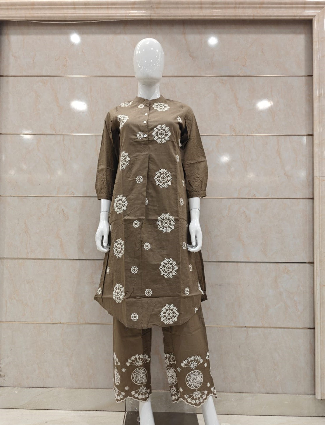 Slub Cotton Brown 2pc Set