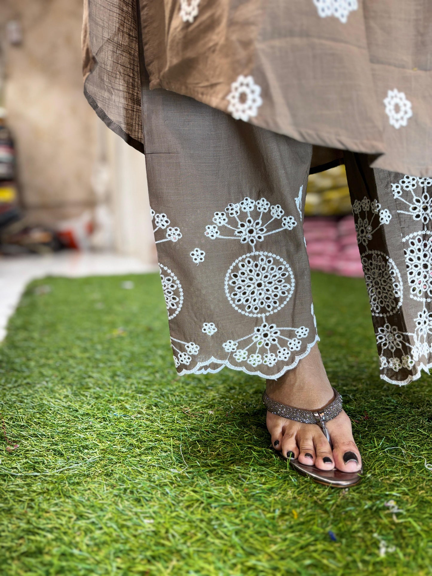 Slub Cotton Brown 2pc Set