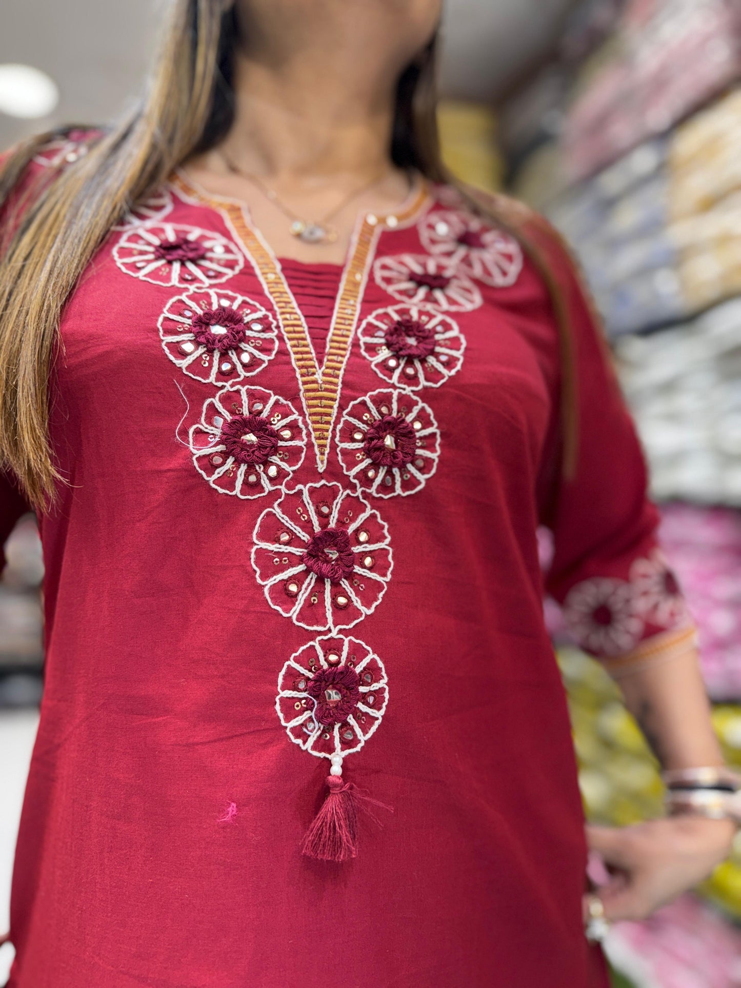 Pure Cotton Maroon 2pc Set