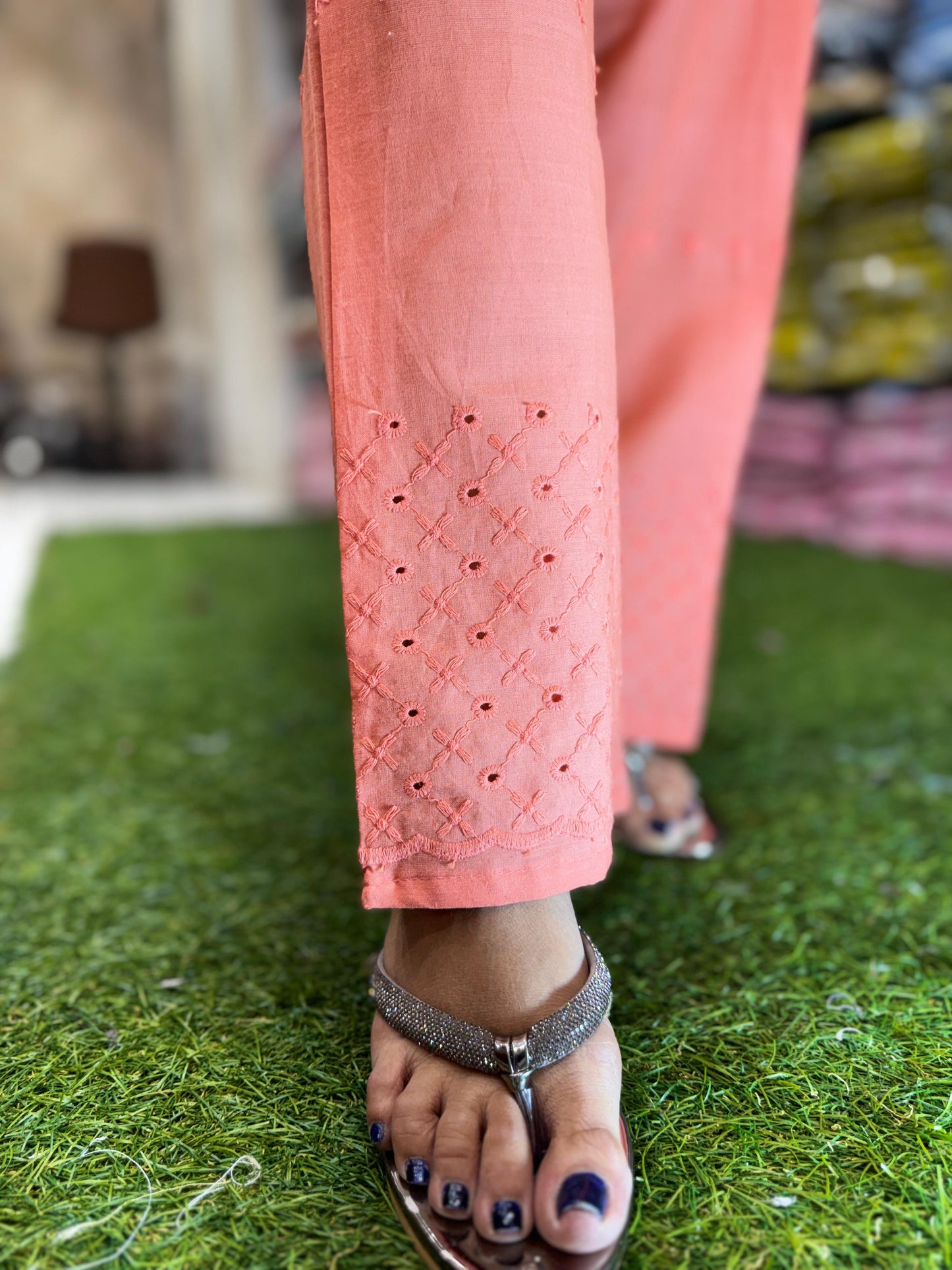 Pure Cotton Peach Orange 2pc Set