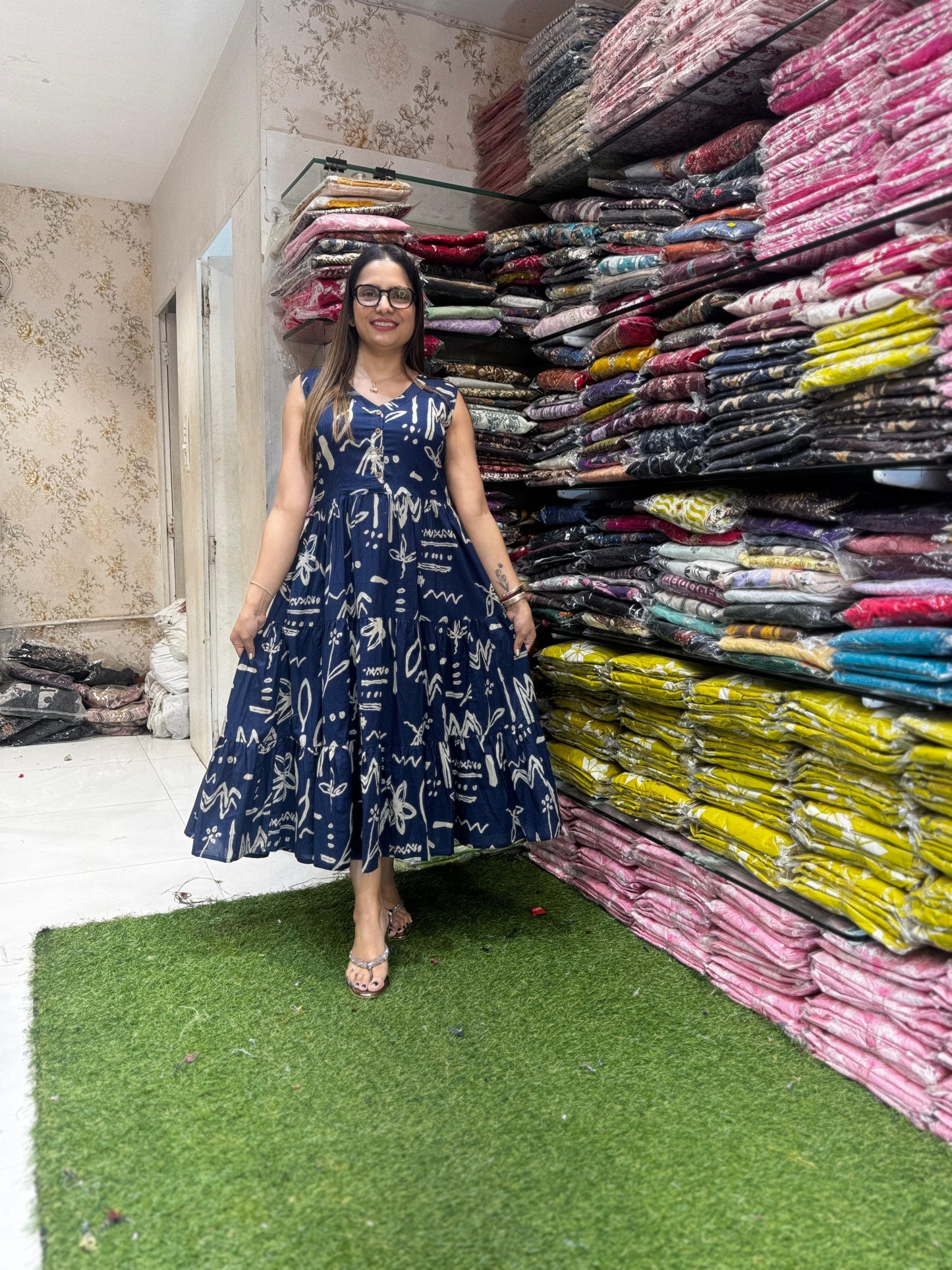 Pure Cotton Blue Midi