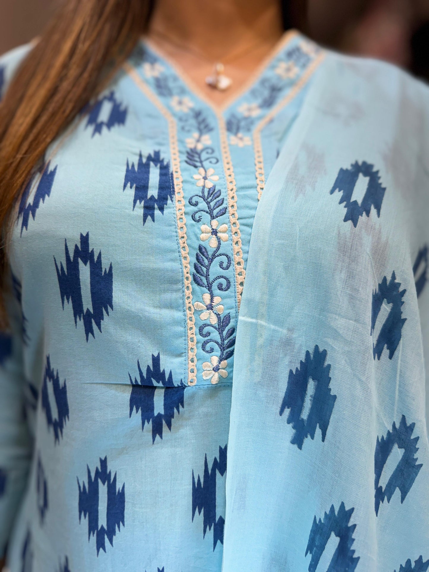 Pure Cotton Ice Blue 3pc Set