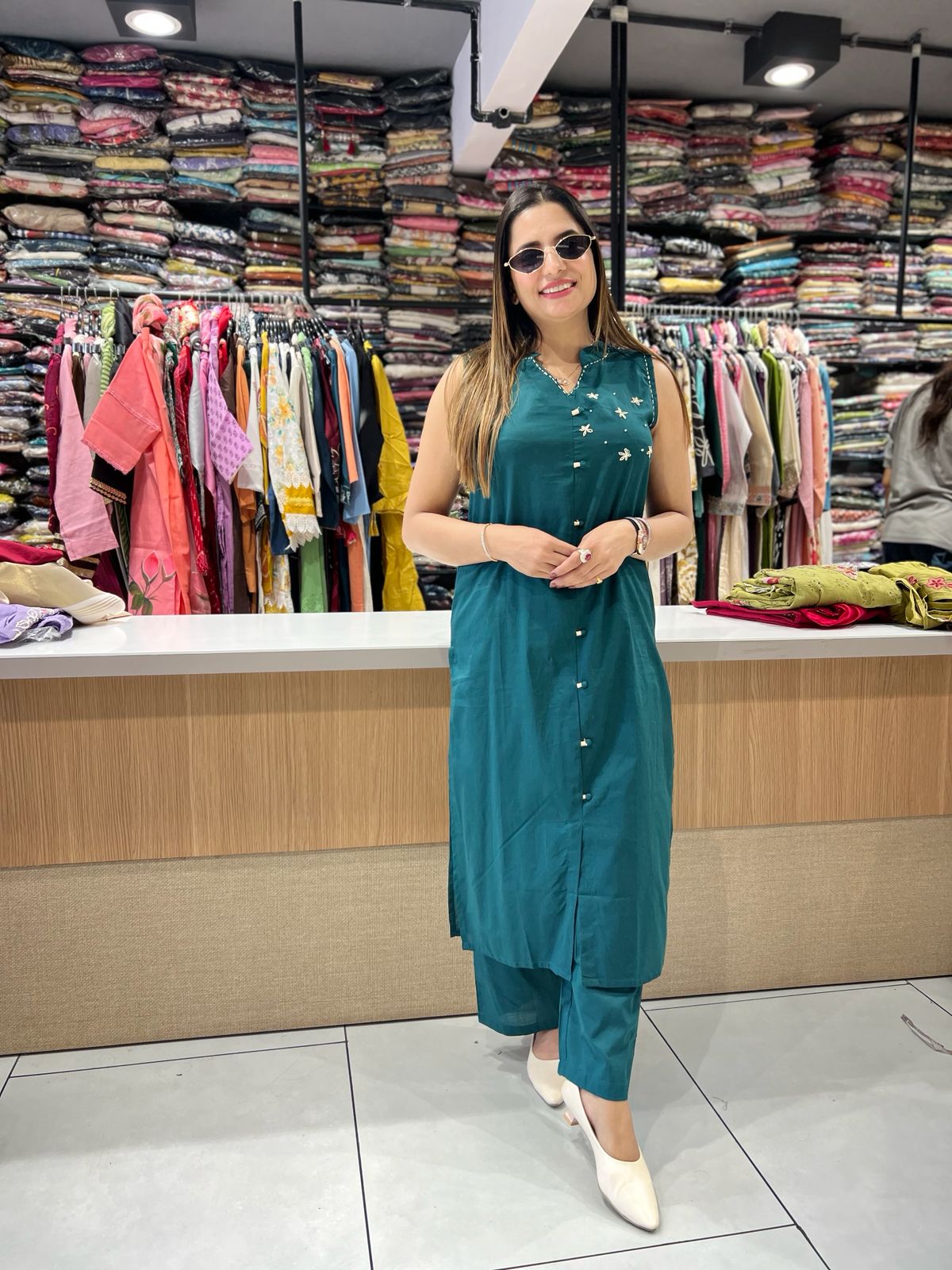 slim fit dress slacks Pickock Green Silk Long Dress main image 1
