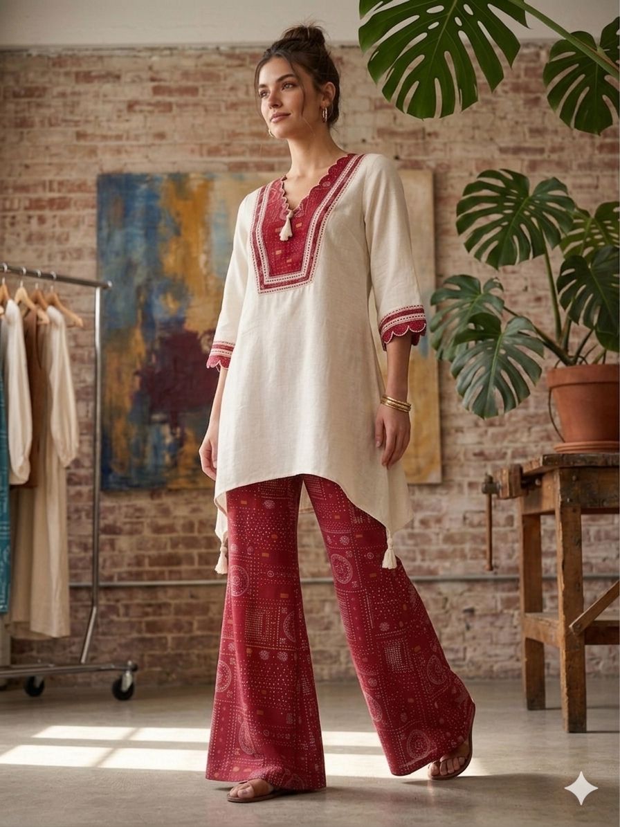 Pure Slub Rayon Off White 2pc Set