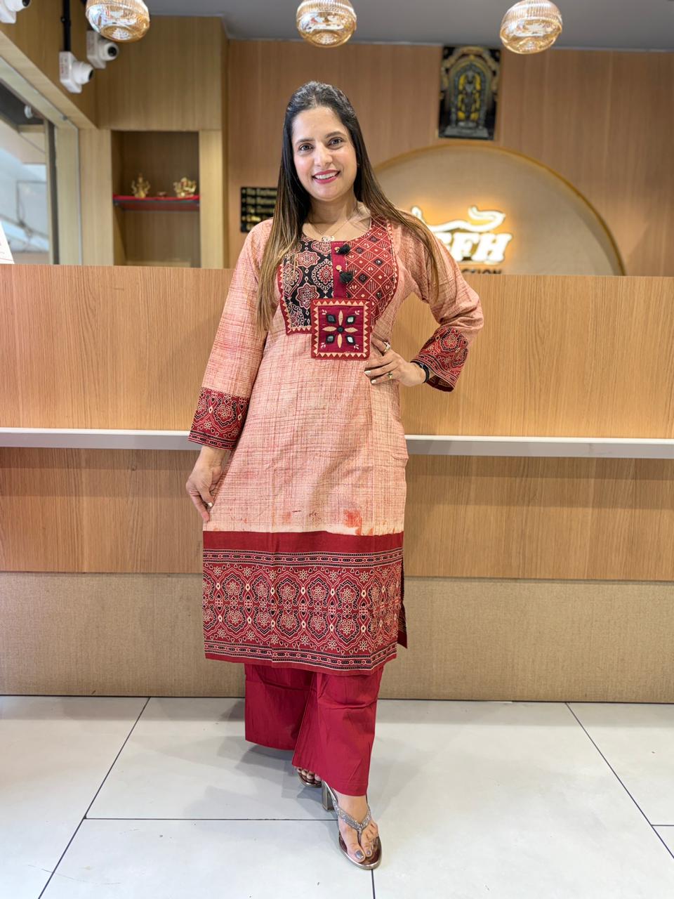 Pure Cotton Light Maroon 2pc Set