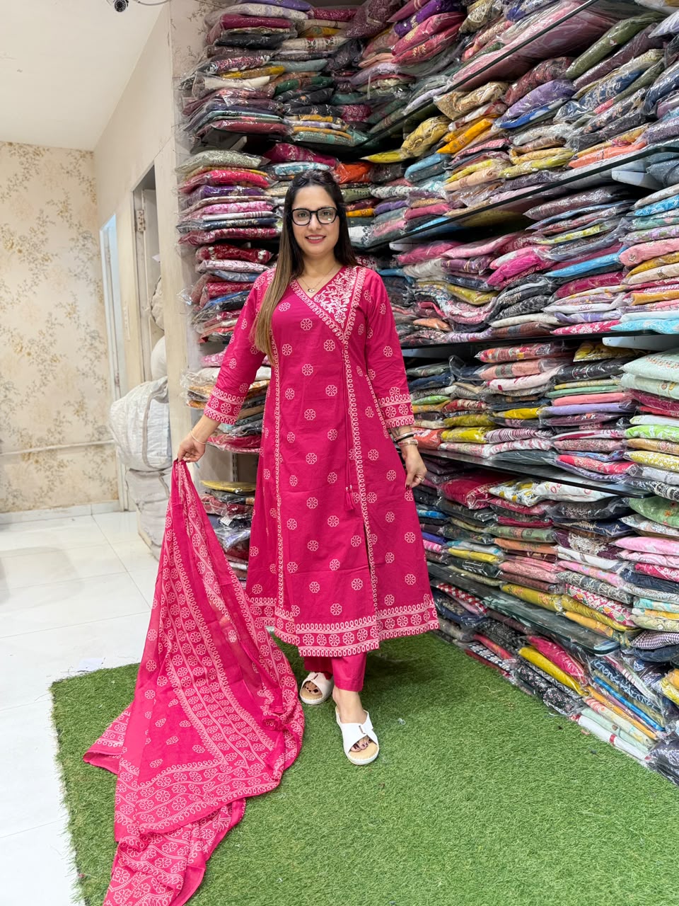 Pure Cotton Rani Pink 3pc Set