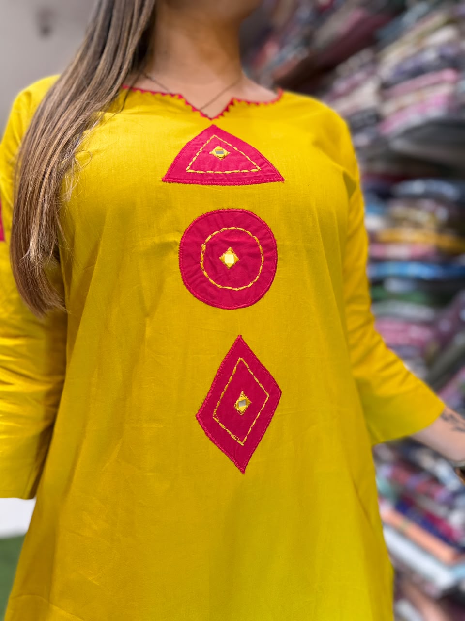 Pure Daabu Cotton Yellow 2pc Set