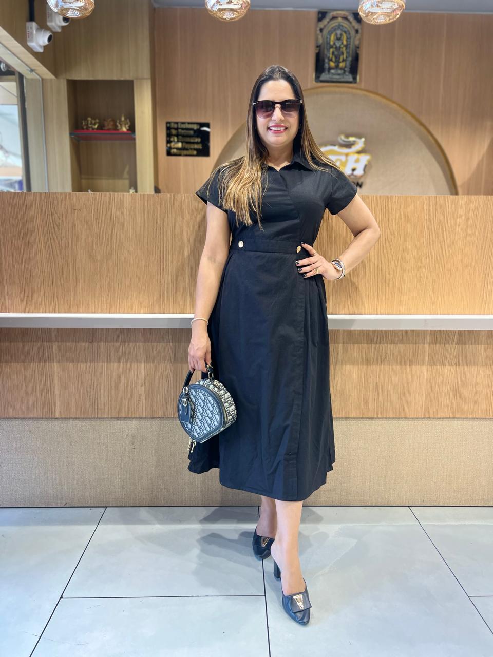 Pure Cotton midi Black
