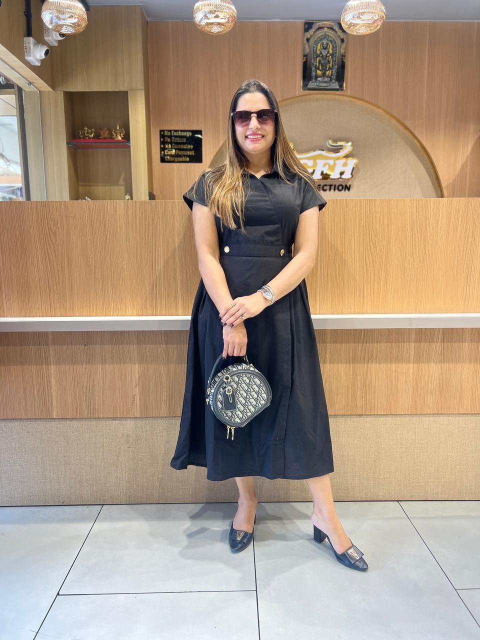 Pure Cotton midi Black