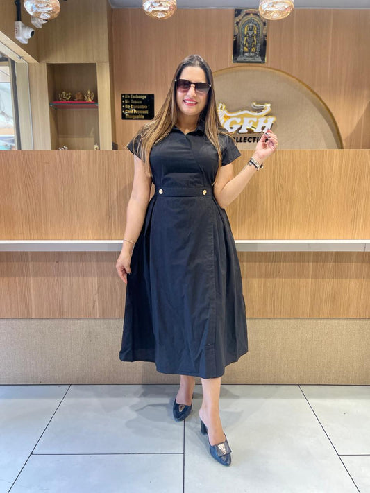 Pure Cotton midi Black