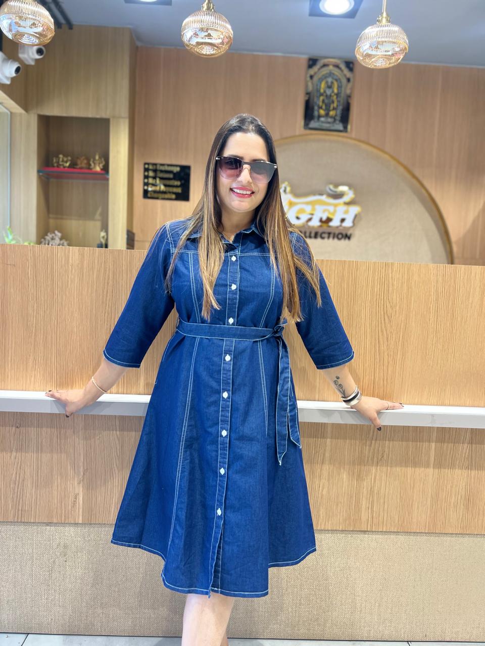 Denim midi