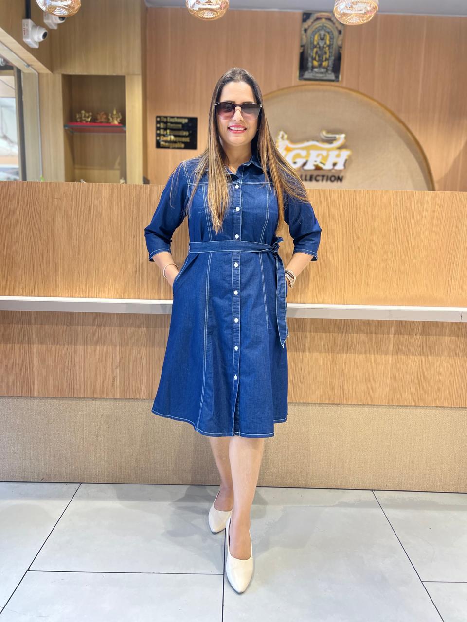 Denim midi