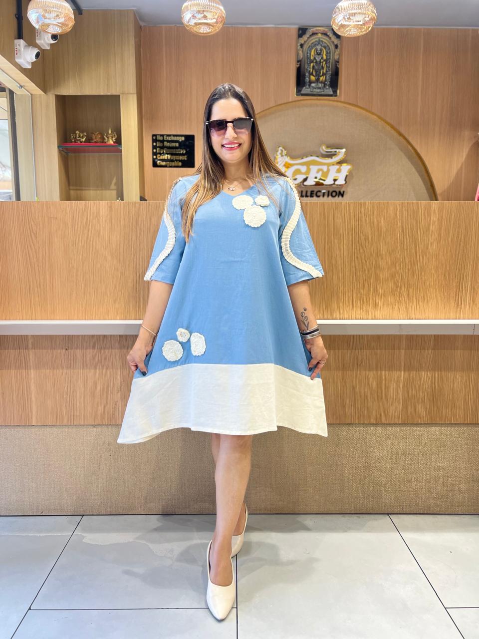 Pure Flex Cotton Blue Midi