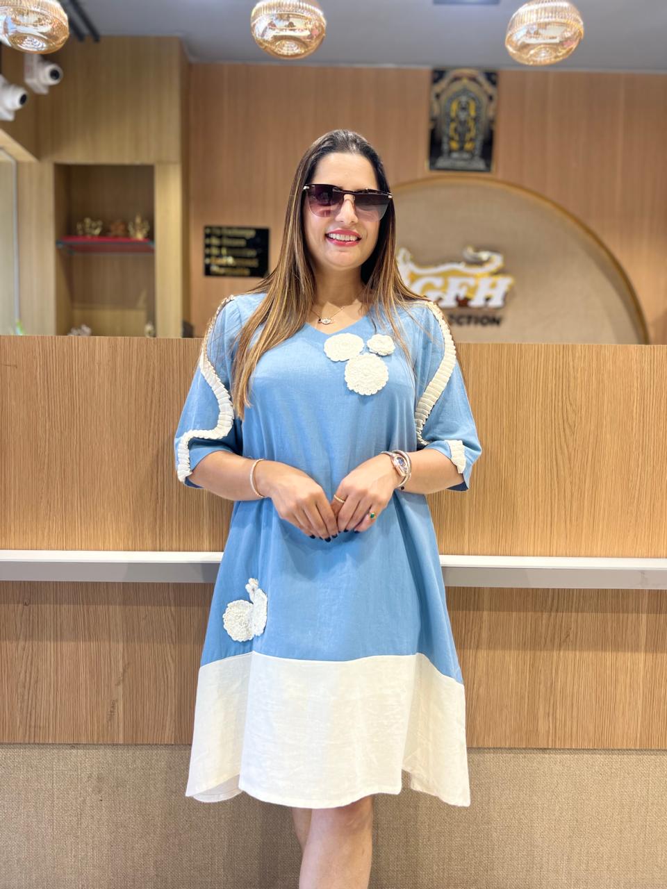 Pure Flex Cotton Blue Midi