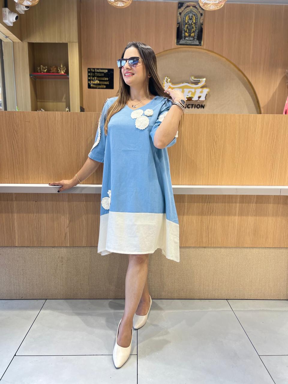 Pure Flex Cotton Blue Midi