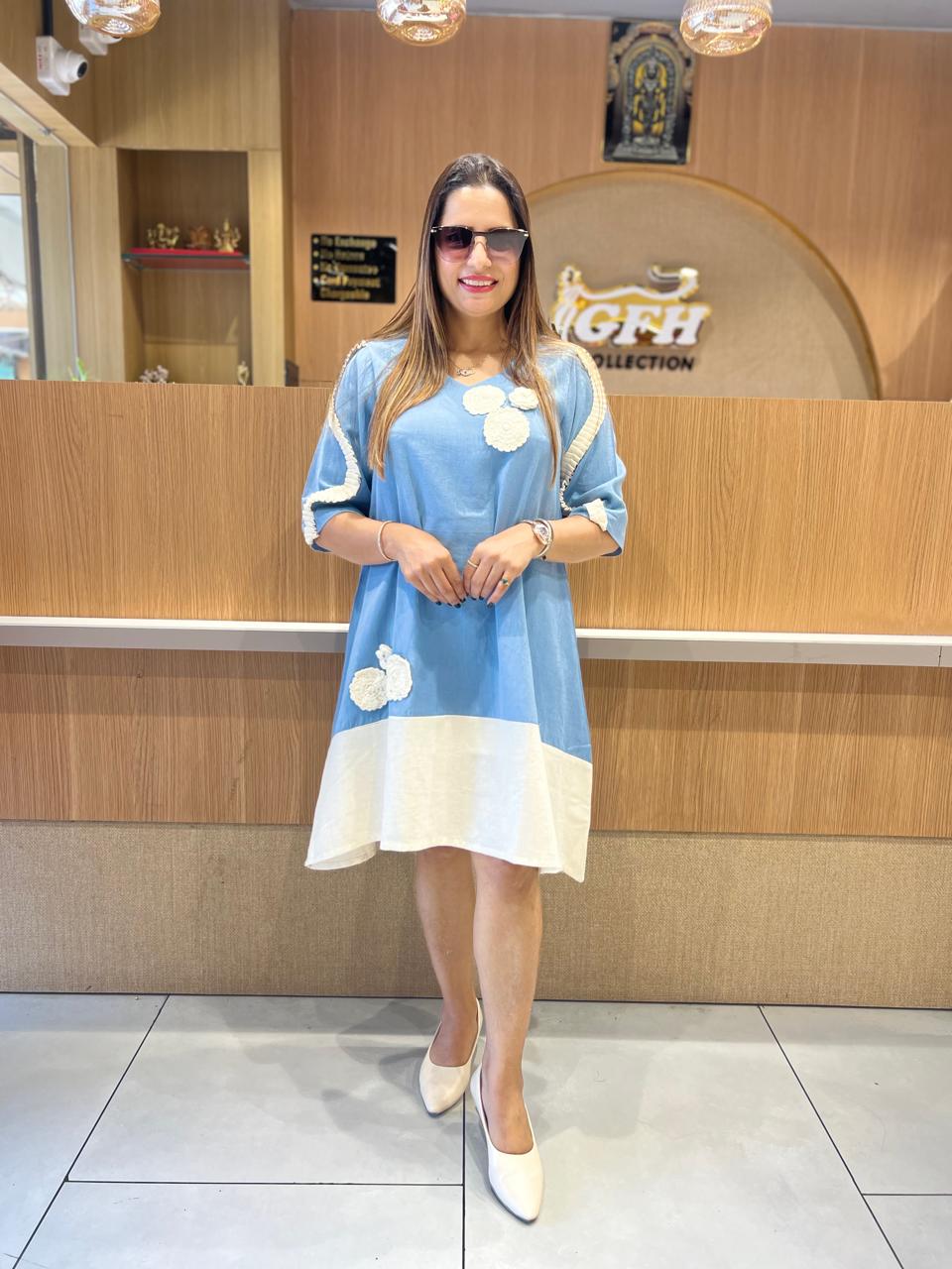 Pure Flex Cotton Blue Midi