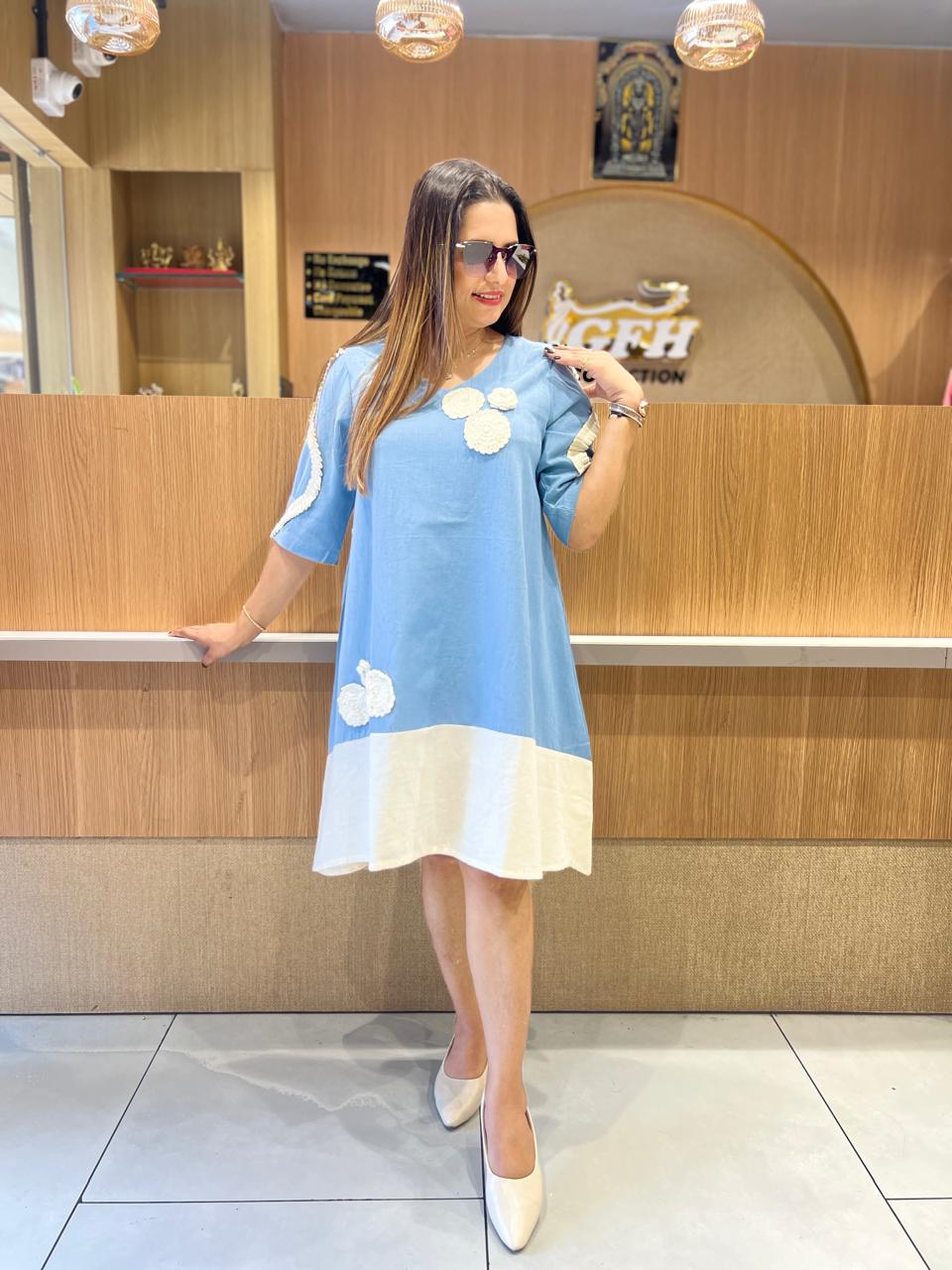 Pure Flex Cotton Blue Midi