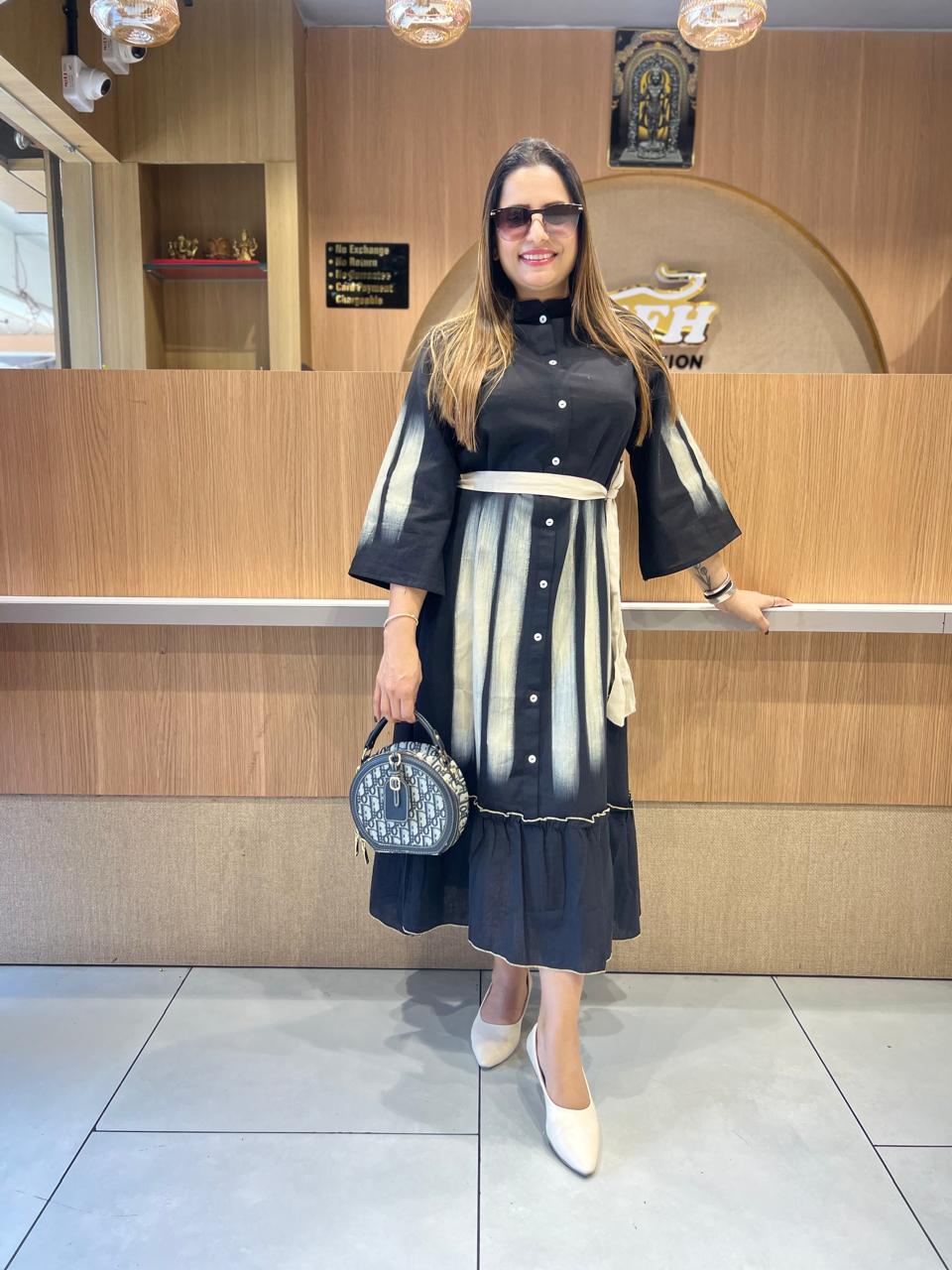 Pure Cotton Midi Black color