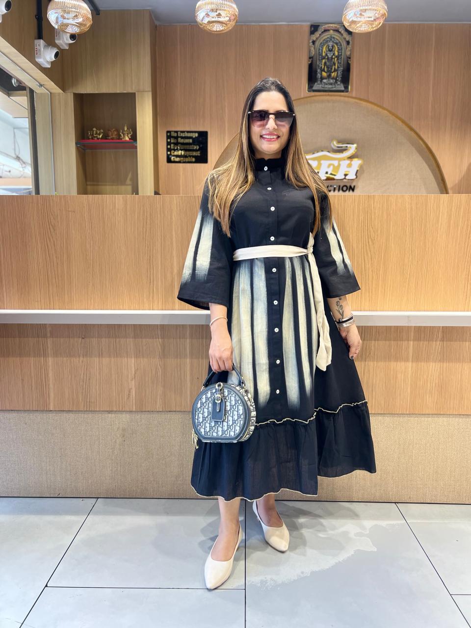 Pure Cotton Midi Black color