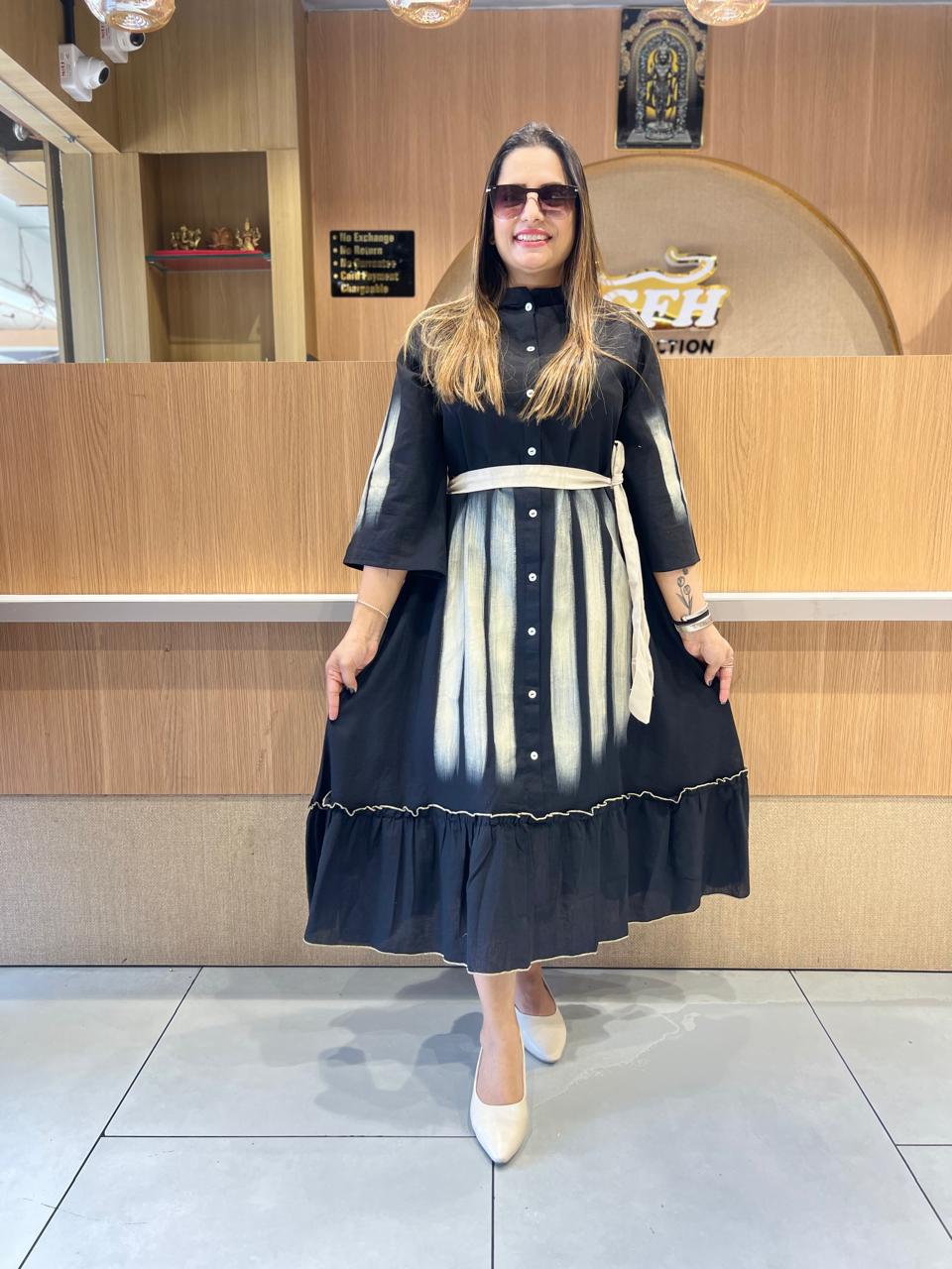 Pure Cotton Midi Black color