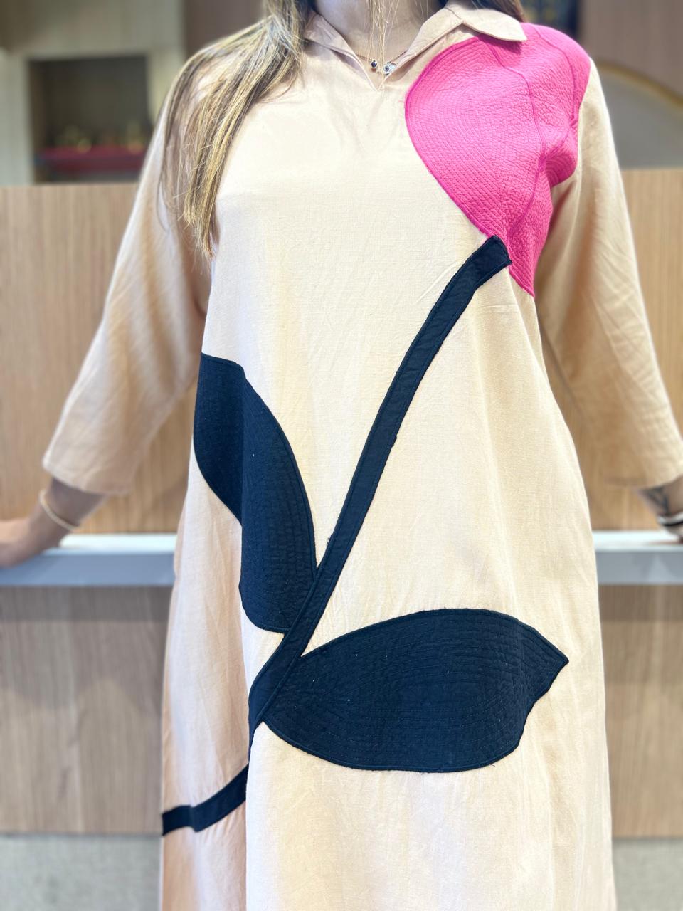 Pure Cotton Midi in Peach color